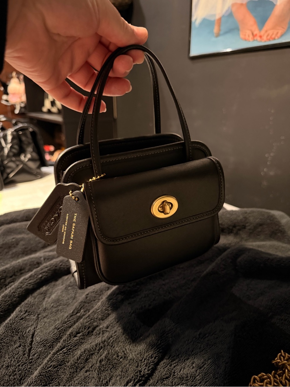 COACH Black Turnlock Top-Handle Bag - Picture 3 of 8